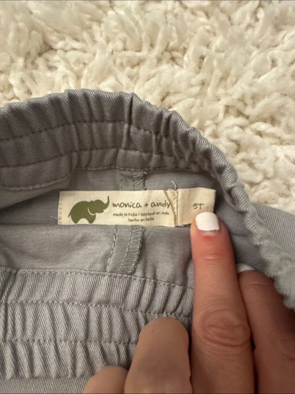 Kids 5T Grey Elastic-Waist Shorts by Monica and Andy